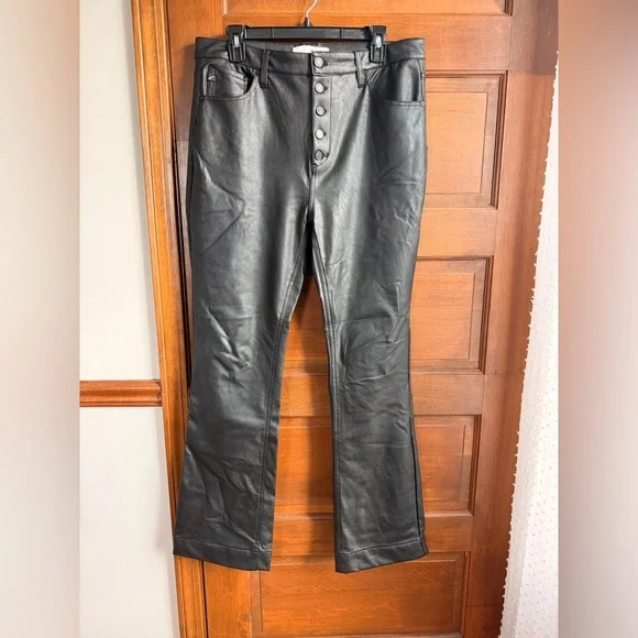 KanCan Faux Leather Button Fly Pant - Picture 1 of 5